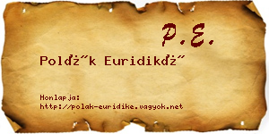 Polák Euridiké névjegykártya
